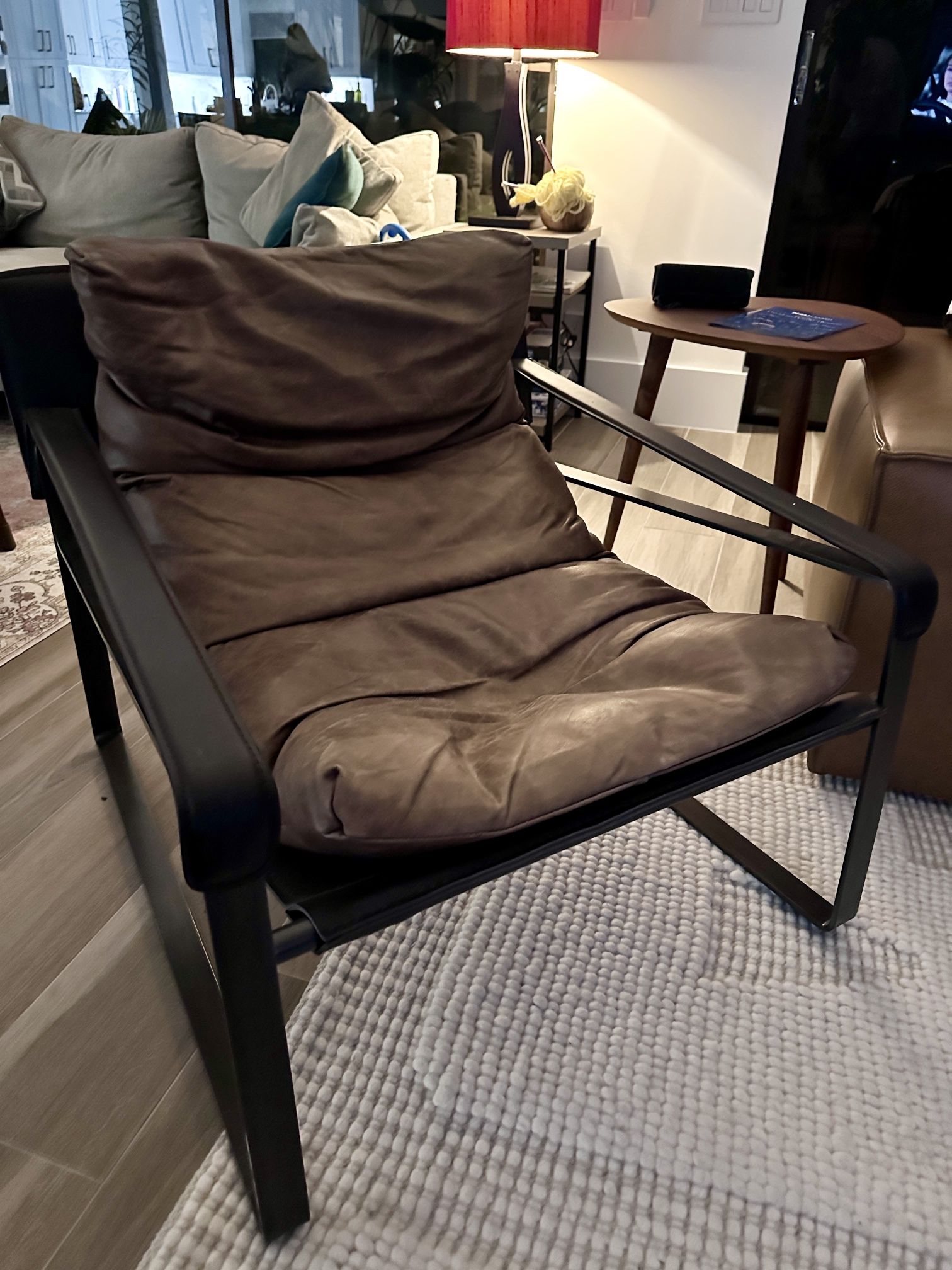 Hadler 31" Genuine Top Grain Leather Lounge Chair