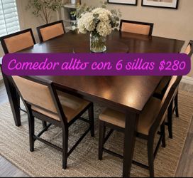 Height Dining table with 6 chairs 🪑 $280