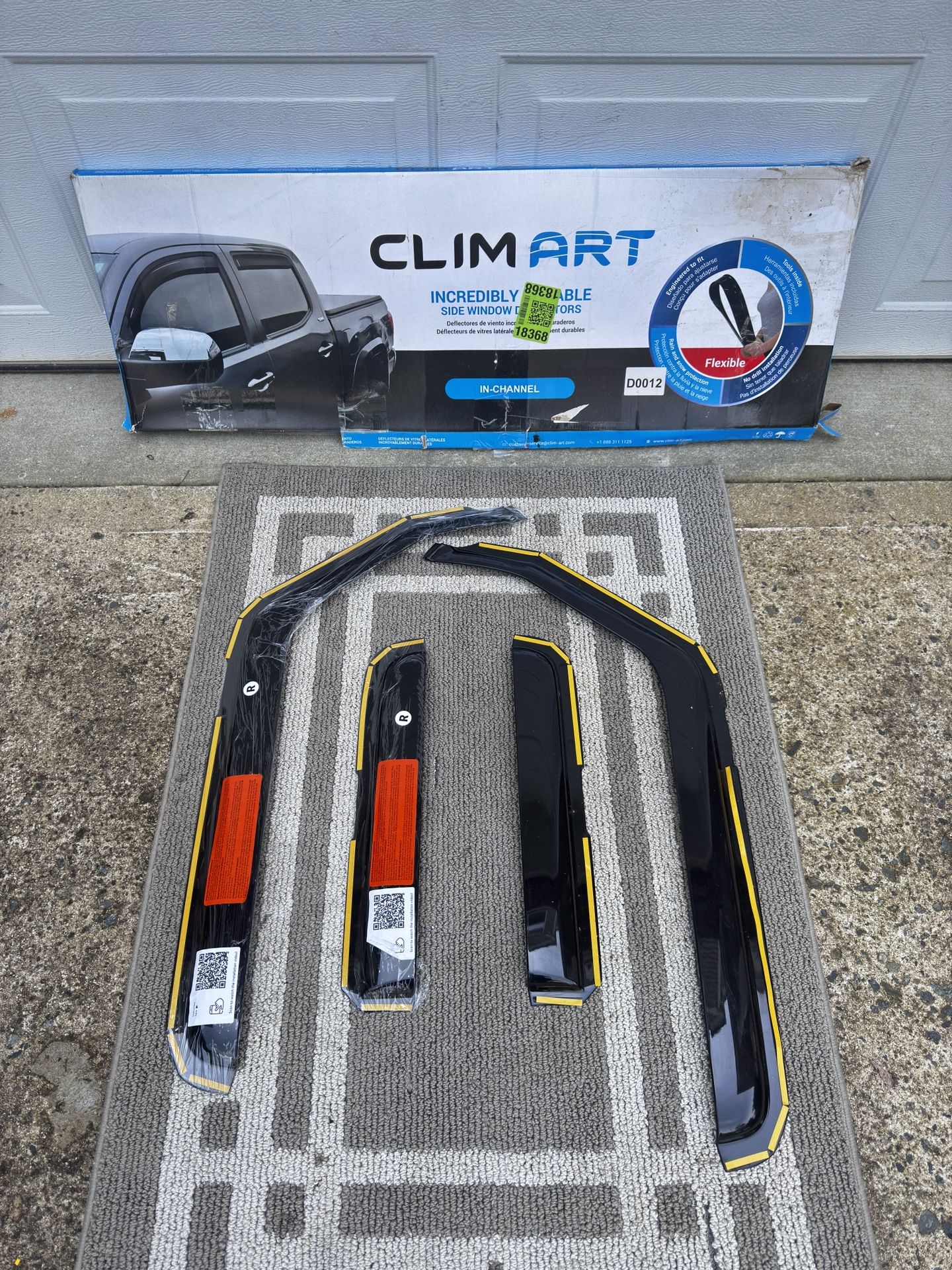 Clim Art Car Window Rain Guard/Deflector Set of Four