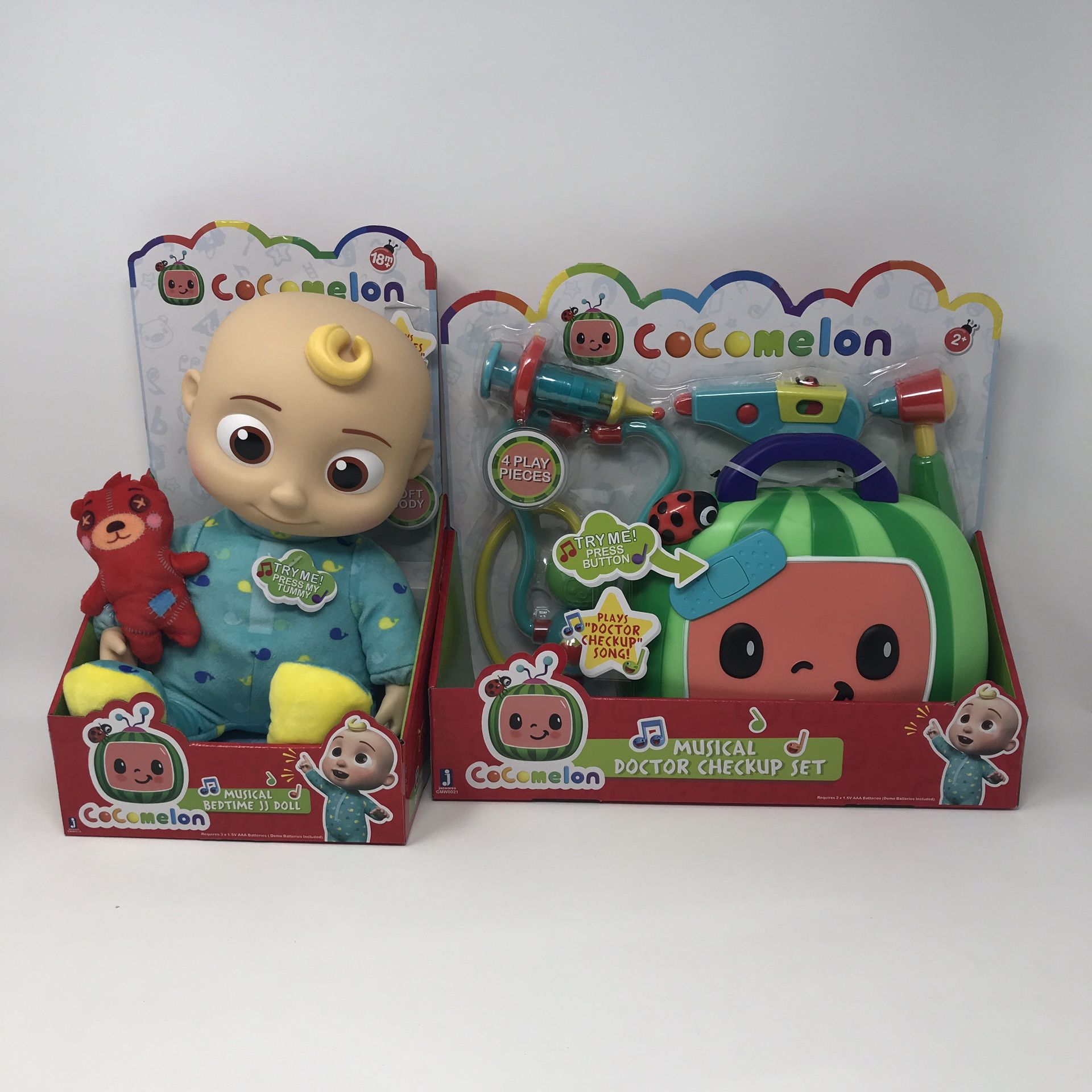 Cocomelon Musical Bedtime JJ Doll + Musical Doctor Checkup Set - Sings and Plays Music