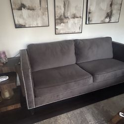 Suede Grey Couch 86” Long