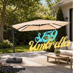 10x10 BEIGE Patio Umbrella for backyard garden beach 30MPH Wind-Resistant 
Stable Structure Exceeding Industry Standards single top
