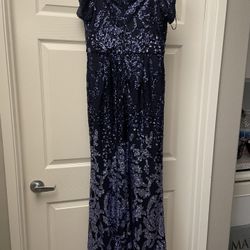 Blue Evening  Sequined Dress