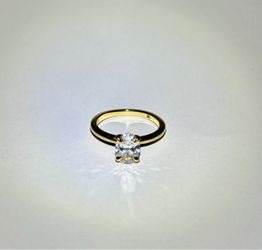 18K Yellow Gold W/ Oval Cut Solitaire Engagement Ring