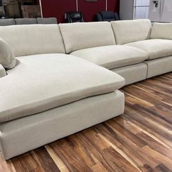 Elyza Smoke/Linen 3-Piece RAF/LAF Sofa Chaise Ashley furniture 