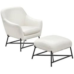 New White Mid Century Modern Accent Chairs