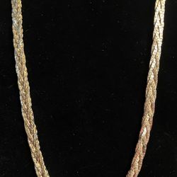Vintage Gold Tone Braided Necklace