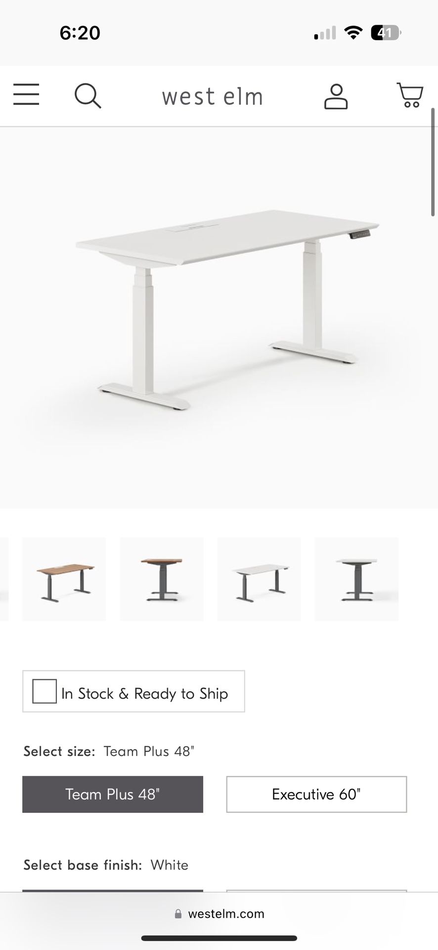 West Elm Standing Desk With Chair 