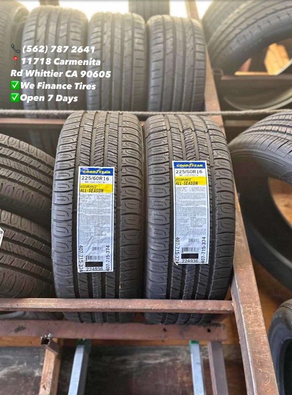 225/60R16 Goodyear Assurance All Season Set of Tires Installed and Balanced Set de Llantas Nuevas Instaladas y Balanceadas