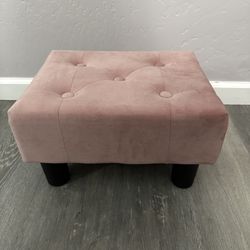 Pink Velvet Foot Stool
