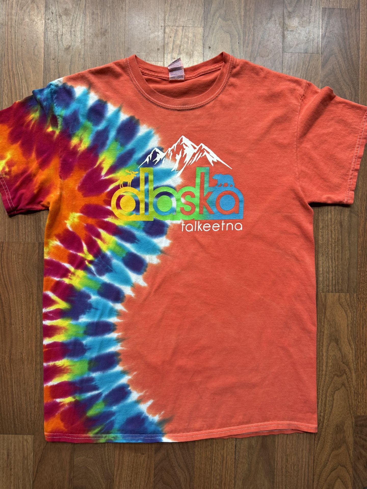 Alaska Talkeetna Tie Dye T Shirt Mens Womens MED Bright Vibrant Colors EUC
