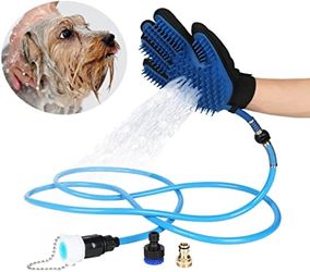 Pet Bathing Massaging Glove with 3 Faucet Adapters