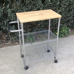 Kitchen stand - butcher block top - rollers