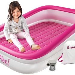 EnerPlex Inflatable Toddler Travel Air Mattress with High Speed Pump