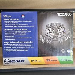 Kobalt 300 pc Advance Mechanics  Tool Set 1/4 - 3/8 - 1/2 Color Coded 72 Tooth Ratchets