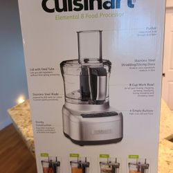 Cuisinart 8 Cup Food Processor, 350-Watt Motor, Medium to Fine Slicing Discs, FP-8SV, Silver