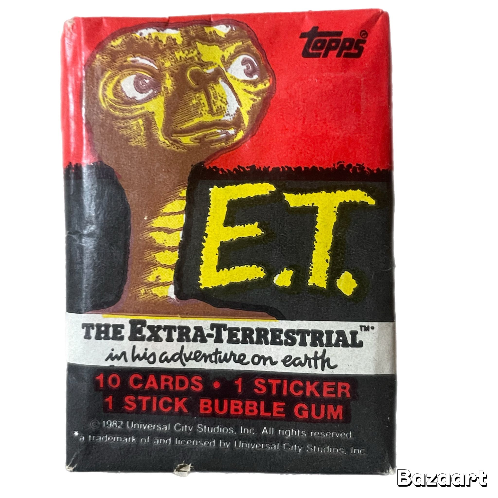 VINTAGE TOPPS E.T. THE EXTRA TERRESTRIAL 10 CARD 1 STICKER 1982 BUBBLE GUM CARD