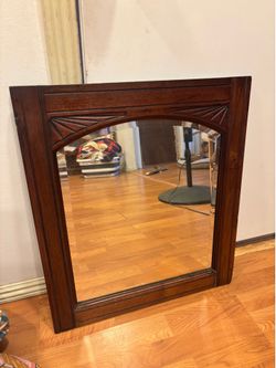 Entry way mirror solid wood