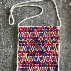 Wool Embroidered Shoulder Bag - NOVICA