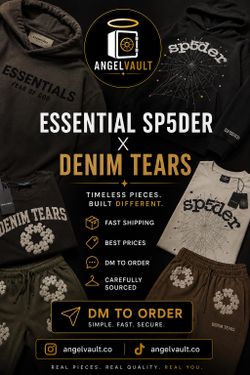SELLING ESSENTIALS DENIM TEARS SP5DER    VENDIENDO ESSENTIALS DENIM TEARS SP5DER