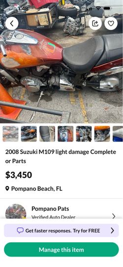 2008 Suzuki M109 mechanic special complete hasn’t run in a year or parts