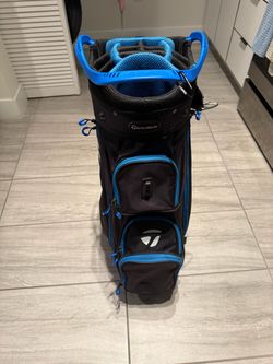 TaylorMade 2023 Pro Cart Black / Blue Cart Bag 14 Way