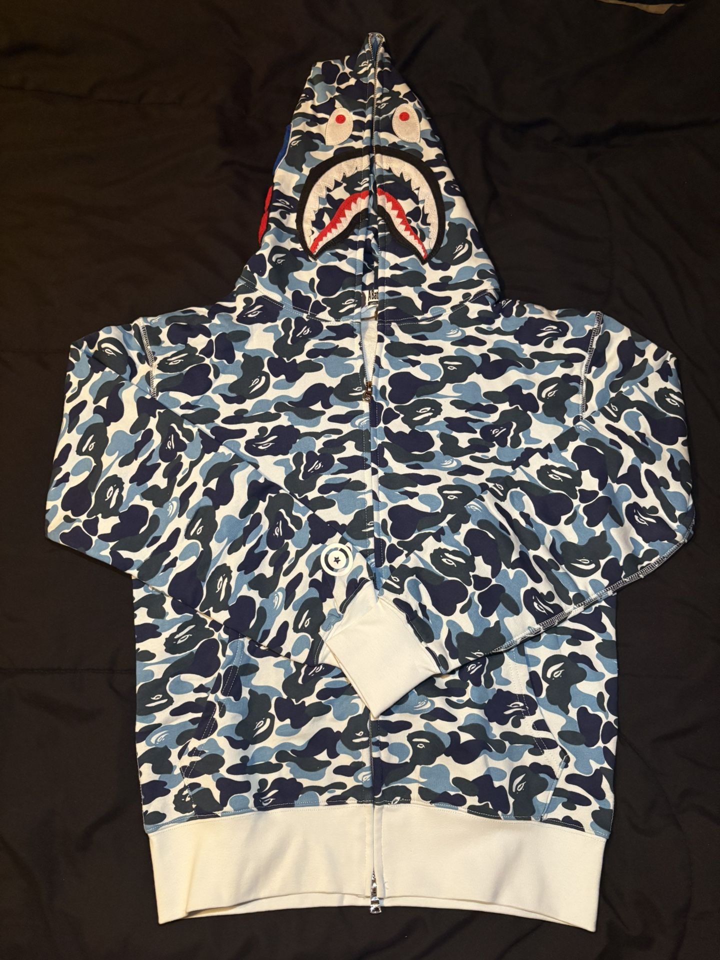Blue Bape shark hoodie