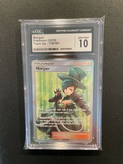 Morgan Full Art Trainer CGC 10 *GEM MINT* Pokemon Sun & Moon Team Up 178/181 Graded Slab PSA BGS