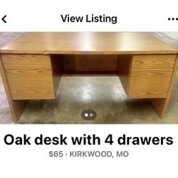 Solid Oak Wood Desk