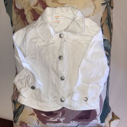 White Soft denim Jacket. Girl Size 18-24 Months