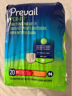 Prevail daily underwear men and women  .  20M  $10 each at the Walmart $ 18 plus tax   Message me 2 hrs before we meet   I have few. Thx