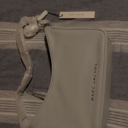 Marc Jacobs Shoulder Bag Purse Gray Leather Baguette