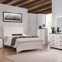 Queen Bedroom  Dresser Mirror One Nightstand   Free Local Delivery  Check Description