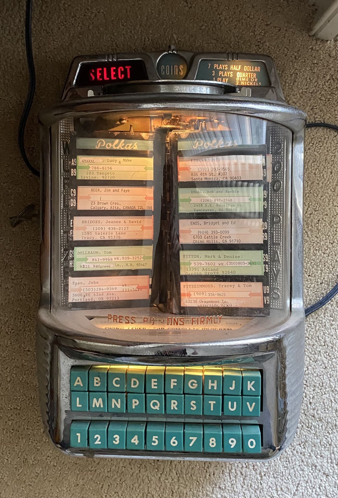Wurlitzer Selector