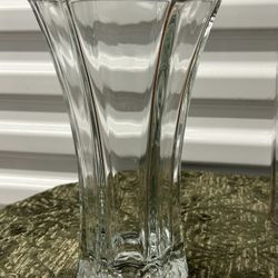 Vintage Hoosier Glass Vase 6 Sided 