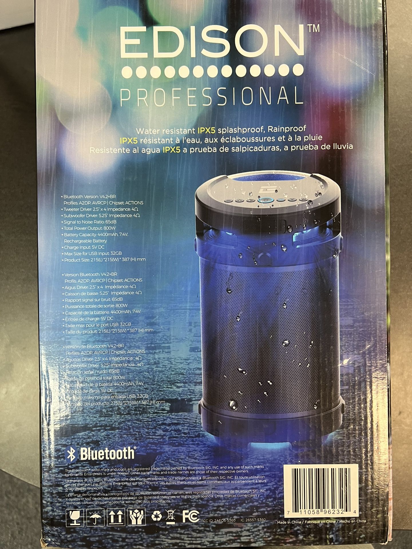 Edison Professional S-360: 360 Degree All Weather Bluetooth Speaker