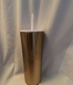 New Starbucks Gold Drinking Cup Christmas Gift