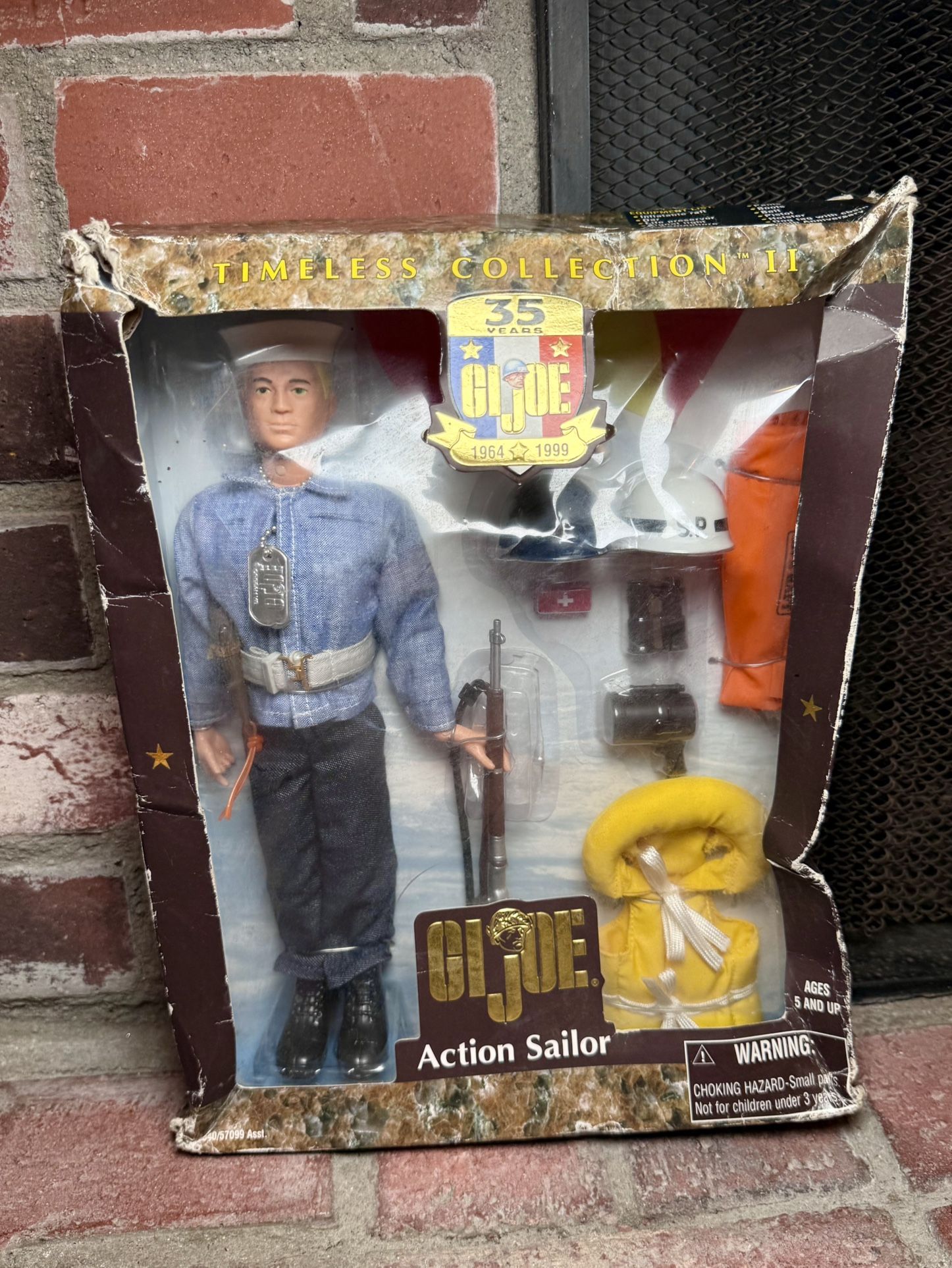 GI Joe Action Sailor Timeless Collection 35 years 12" Action Figure Hasbro 1999 Damage box see photos selling as is