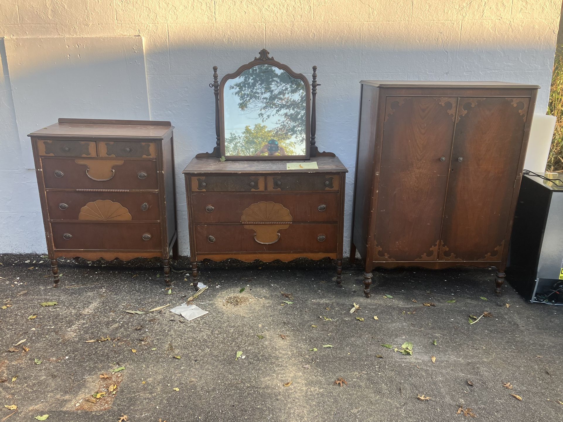 Early 1900's Cavalier Vintage Solid Walnut Furniture: