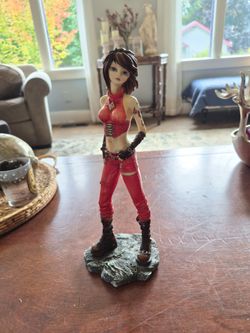 Anime-Style Female Figurine in Red Outfit