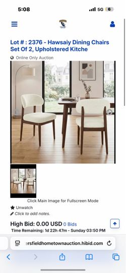 Hawsaiy Upholstered Dining Chairs Set of 2