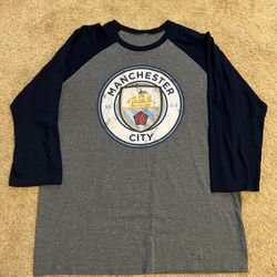 NIKE FC / Manchester City MAN CITY MCFC PL Premier League Soccer Futbol Baseball T-Shirt / COOL SHIRTS / Men’s X-Large / Like New w/o Tags!!