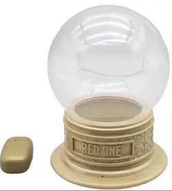 Red One Regal Theaters Exclusive Red Green Light Up Popcorn Bucket Snow globe /w Remote Works