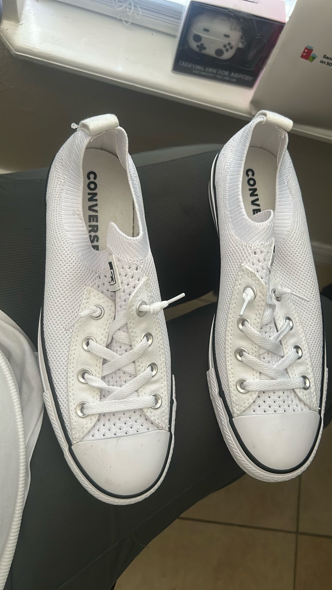 Conver Mesh White Tennis Shoes