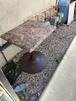 Mid-century modern marble top square two table
