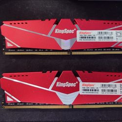 2x KingSpec DDR4 RAM 16GB Memory 3200 MHz 288-Pin UDIMM with Heatsink