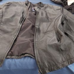 Women's Black Leather Jacket Size S