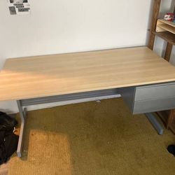 Nice large solid IKEA desk with mounted drawers
