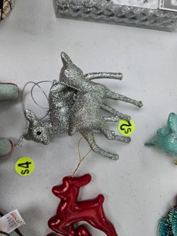 Silver Reindeer Ornaments