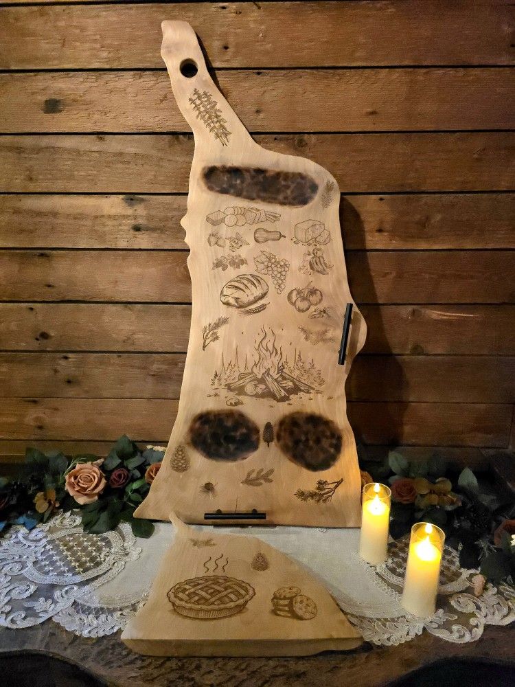 Handcrafted Live Edge Charcuterie Board Set – Laser Engraved & One-of-a-Kind
